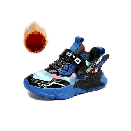 

Crocowalk Boys Running Shoe Sport Sneakers Comfort Athletic Sneaker Round Toe Color Block Trainers Kids Breathable Low Top Walking Shoes Black 7.5
