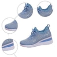 thumbnail image 5 of Willtoo Women's Glittery Rhinestone Fashion Breathable Wedge Sneakers, Orthopaedic Mesh Platform Sneakers Sparkly Bling Wedding Dressy Tennis Shoes for Bride Sky Blue, 5 of 6
