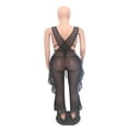 thumbnail image 5 of Haut Court à Capuchon pour Femmes en Maille Transparente, Style Bandage, pour Bikini, et Pantalon Legging à Volants, 5 of 5