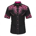 thumbnail image 2 of Boys T Shirts Boys Western Cowboy Print Short Sleeve Button Down Girls' Tops Black5 12-13 Years, 2 of 4