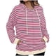 thumbnail image 1 of Chaquetas y abrigos casuales con capucha y manga larga para mujer Chaqueta casual con capucha y cremallera de manga larga con estampado a rayas para mujer Top de poliéster para mujer, 1 of 4