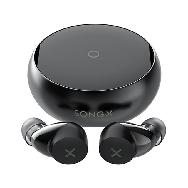 Auriculares estéreo TWS Bluetooth 5.0, auriculares inalámbricos auténticos, estuche de carga Negro