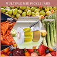 thumbnail image 3 of Contenedor de pepinillos con colador, frasco de reloj de arena de pepinillos y aceitunas, separador de jugo de pepinillos, frascos de pepinillos para almacenamiento hermético de alimentos, 3 of 5