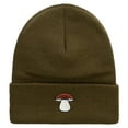 thumbnail image 5 of Porcini Shroom Embroidered 12 Inch Long Knitted Beanie - Olive OSFM, 5 of 5