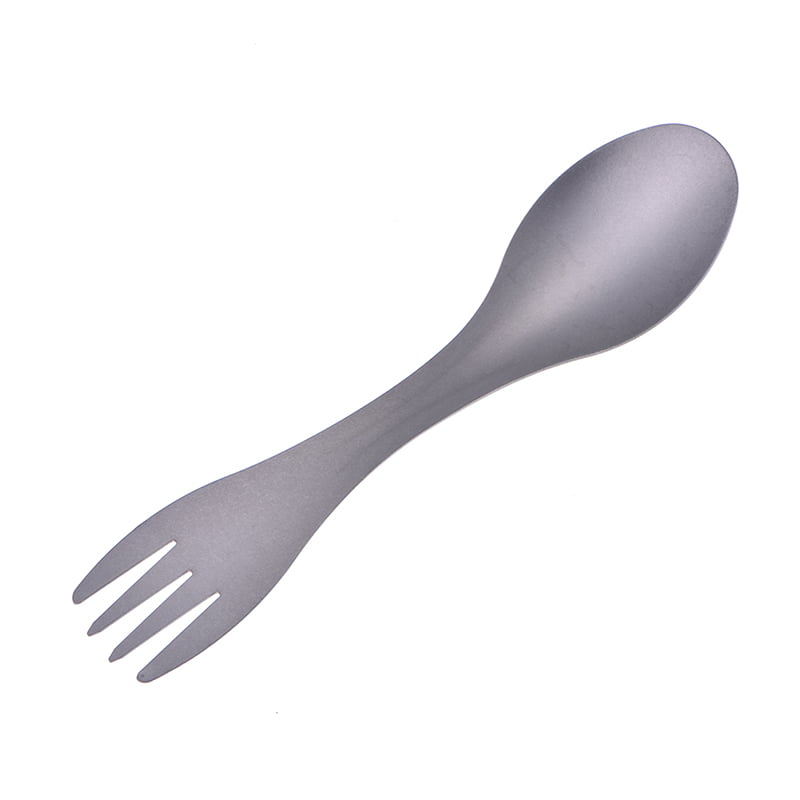 Ultralight outdoor camping titanium spork titanium spoon fork silver color  HFCC