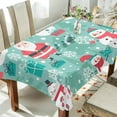 thumbnail image 4 of 60"x60" Christmas Snowman Tablecloth, Waterproof Washable Polyester Square Table Cover, Durable Tablecloth for Kitchen Dining Table Party Decor, 4 of 7