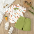 thumbnail image 2 of IDOPIP Toddler Boys First Easter Birthday Outfit Rabbit Carrot Romper + Suspenders Shorts+ Bow Tie, 2 of 7