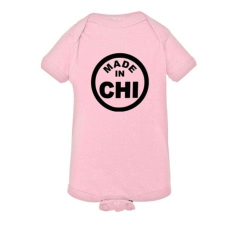 

PleaseMeTees™ Baby From Born Made In Chicago IL Logo Label HQ Jumpsuit