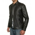 thumbnail image 3 of Cafe Racer Leather Motorcycle Jacket Leather Jacket Motorcycle Riding Jacket Black Leather Moto Jacket Mens Black Leather Biker Jacket size 4XL, 3 of 5