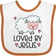 thumbnail image 3 of Inktastic Loved by Jesus Cute Baby Lamb Boys or Girls Baby Bib, 3 of 4