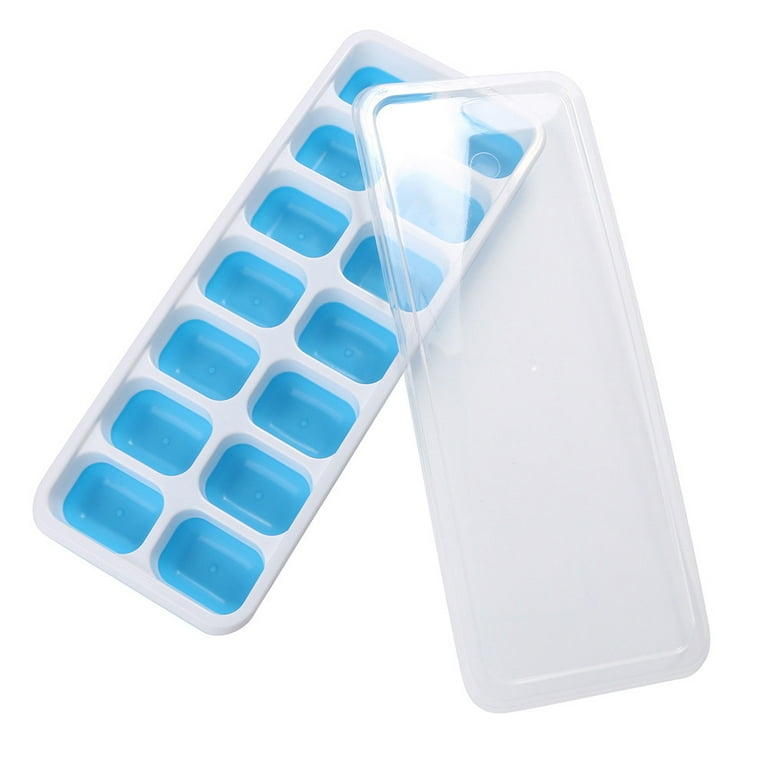 Ice Cube Trays, Easy-Release Silicone & Flexible Cube Trays with Spill- Resistant Removable Lid, Stackable Ice Trays with Covers - AliExpress