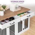 thumbnail image 4 of Dextrus Large Dog Crate Furniture for 2 Dogs, 60" Wooden Dog Kennel with Double Doors and 2 Drawers, Heavy Sturdy Dog Kennel for Medium Large Dog, Indoor Double Dog Cage,White, 4 of 6