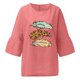 thumbnail image 5 of Camiseta holgada de manga 3/4 con cuello redondo y estampado a la moda para mujer Pompotops hfajkhk137139, 5 of 6