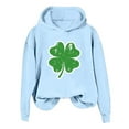 thumbnail image 4 of Nouveau & Tendance! FUNUONY Sweat à Capuche pour la Saint-Patrick, Mode Féminine, Col Rond, Imprimé, Manches Longues, Bleu Ciel TG, 4 of 4