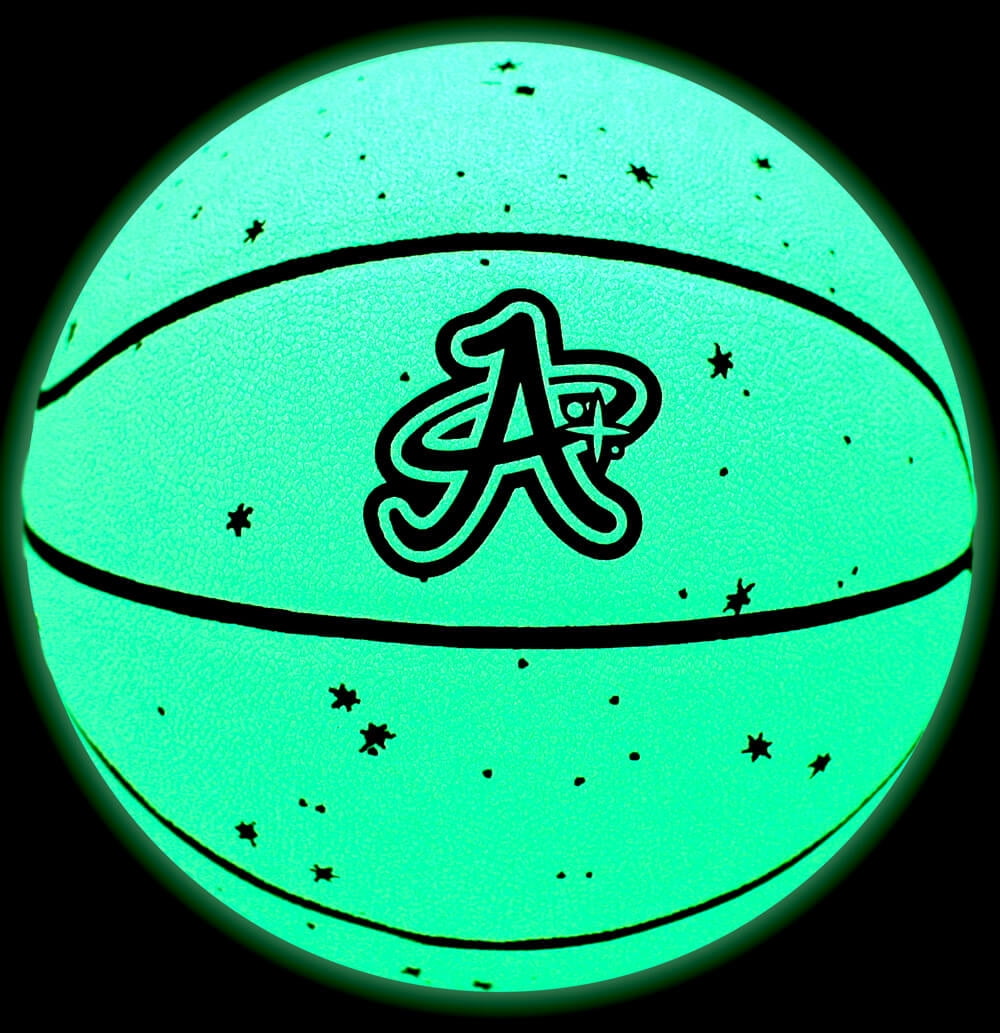 A Plus Collectibles Glow in the Dark Basketball, Size 29.5"