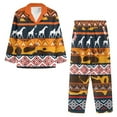 thumbnail image 3 of Kuiaobaty Christmas Giraffe Print Pajamas Set for Women 2pcs Long Sleeve Button Down Sleepwear Nightwear Soft Pjs Lounge Sets Tops and Pants with Pockets, Size XL, 3 of 7