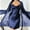 Blue, variant on SwiftWear Women's Luxurious Silk Pajamas 2-Piece Set – Short Backless Solid Nightdress &Lace Embroidered Robe | Elegant Cozy Home Loungewear