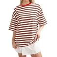 thumbnail image 2 of T-shirt Rayé pour Femmes 2026 Été Tendance Manches Courtes Col Rond Confortable Léger, 2 of 4