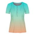 thumbnail image 5 of Fesfesfes Women Plus Size Short Sleeve Tops Fashion Women Summer Causal Printing Short Sleeve V-Neck Top Blouse T-Shirt T-Shirts for Women 8(L), 5 of 6