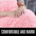 thumbnail image 5 of Noahas Shaggy Longfur Throw Blanket with Sherpa Warm Underside, Lightweight and Washable Kids Girls Room Decorative Blanket, 50''x60'', Pink, 5 of 7