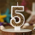 thumbnail image 2 of Shipiny Gold Macaron Pearl Number Birthday Candles, Cute Cake Topper Decorations for Children's Birthday Party, Festive and Lovely Baking Cake Decor Supplies, E, 2 of 6