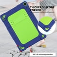 thumbnail image 3 of FIEWESEY Kids Case for Coopers Tablet CP10 Tablet,Heavy Duty Shoulder Strap & Kickstand Shockproof Kids Friendly Rugged Case for Coopers Tablet CP10 / YQSAVIOR 10 inch Tablet (Navy/Green), 3 of 6