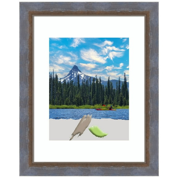 Two Tone Blue Copper Wood Picture Frame, Photo Frame, Art Frame