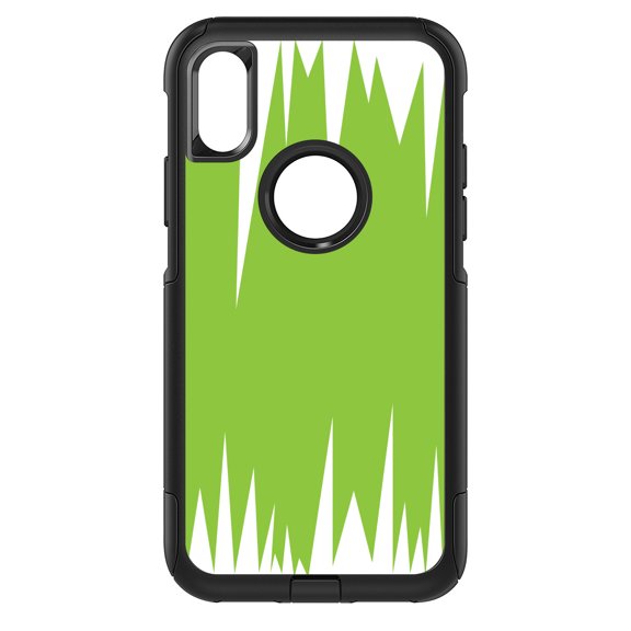 DistinctInk Custom SKIN / DECAL compatible with OtterBox Commuter for iPhone XS MAX (6.5" Screen) - Lime Green White Spikes