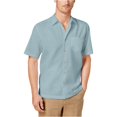 thumbnail image 1 of CubAvera - Camisa básica con bolsillo para hombre, color azul, mediano Cubavera Botones al frente, 1 of 2