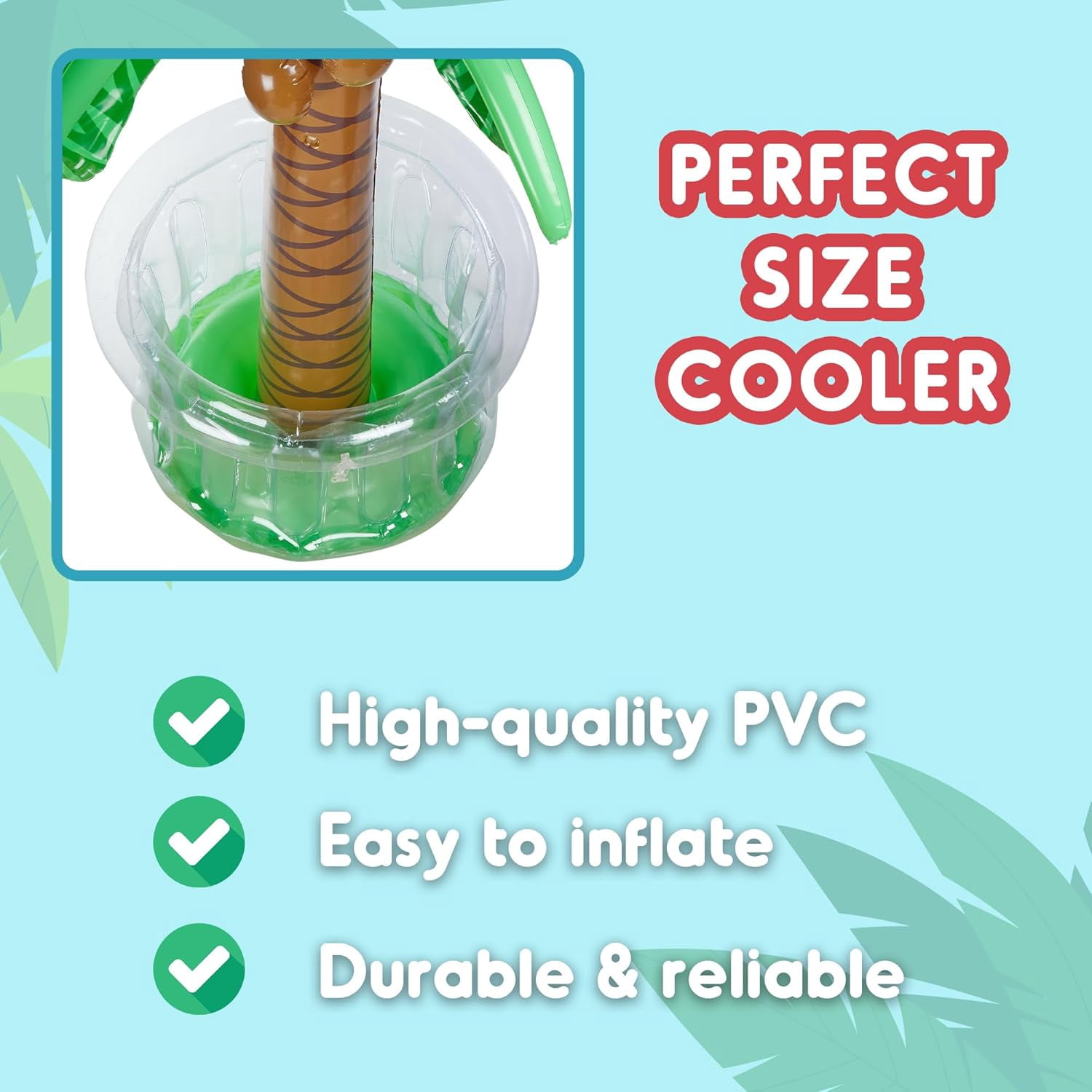 Playbees Inflatable Palm Tree Cooler 60" - 2 Pack Blow Up Palm Tree Party Cooler, Luau Hawaiian Tropical Beach Theme, Summer Swimming Pool Party Decorations - Outdoor Party Supplies - Kids Adults