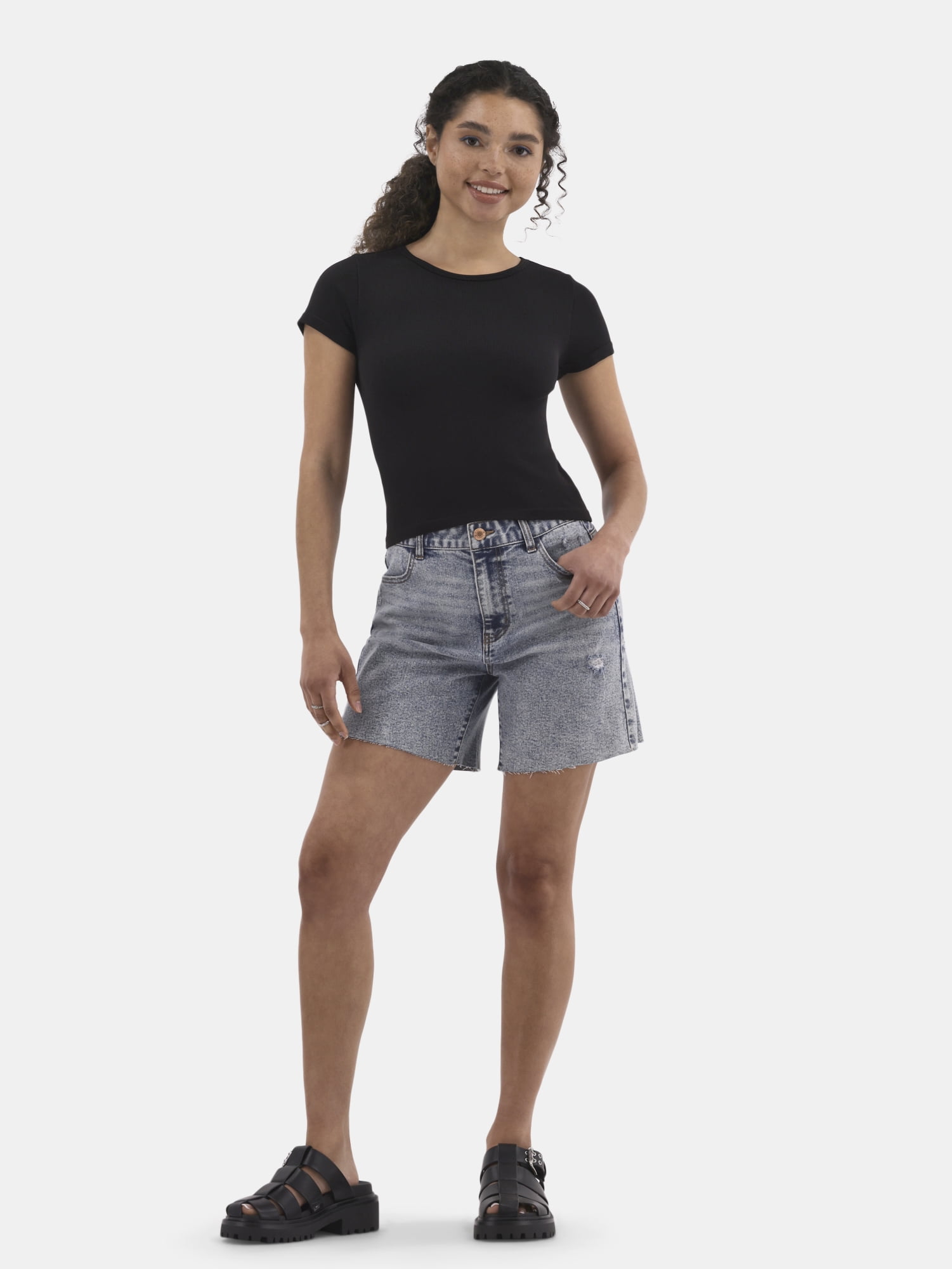 No Boundaries Seamless Crop Top with Short Sleeves, Women's