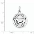 thumbnail image 3 of Sterling Silver Polished Antique Finish Capricorn Horoscope Pendant (29 X 19) Made In India qc7421, 3 of 3