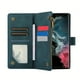 thumbnail image 4 of Zipper Lattice Green Leather Sheath Phone Case For Samsung S23 S22 S21 Ultra / S23 S22 S21 S20 Plus / S23 S22 S21 S20 / A52 / A71 / A72 / A22 / A32 / A21S / S20 FE / S10 Plus / Note 10 20 / Note 20 10, 4 of 4