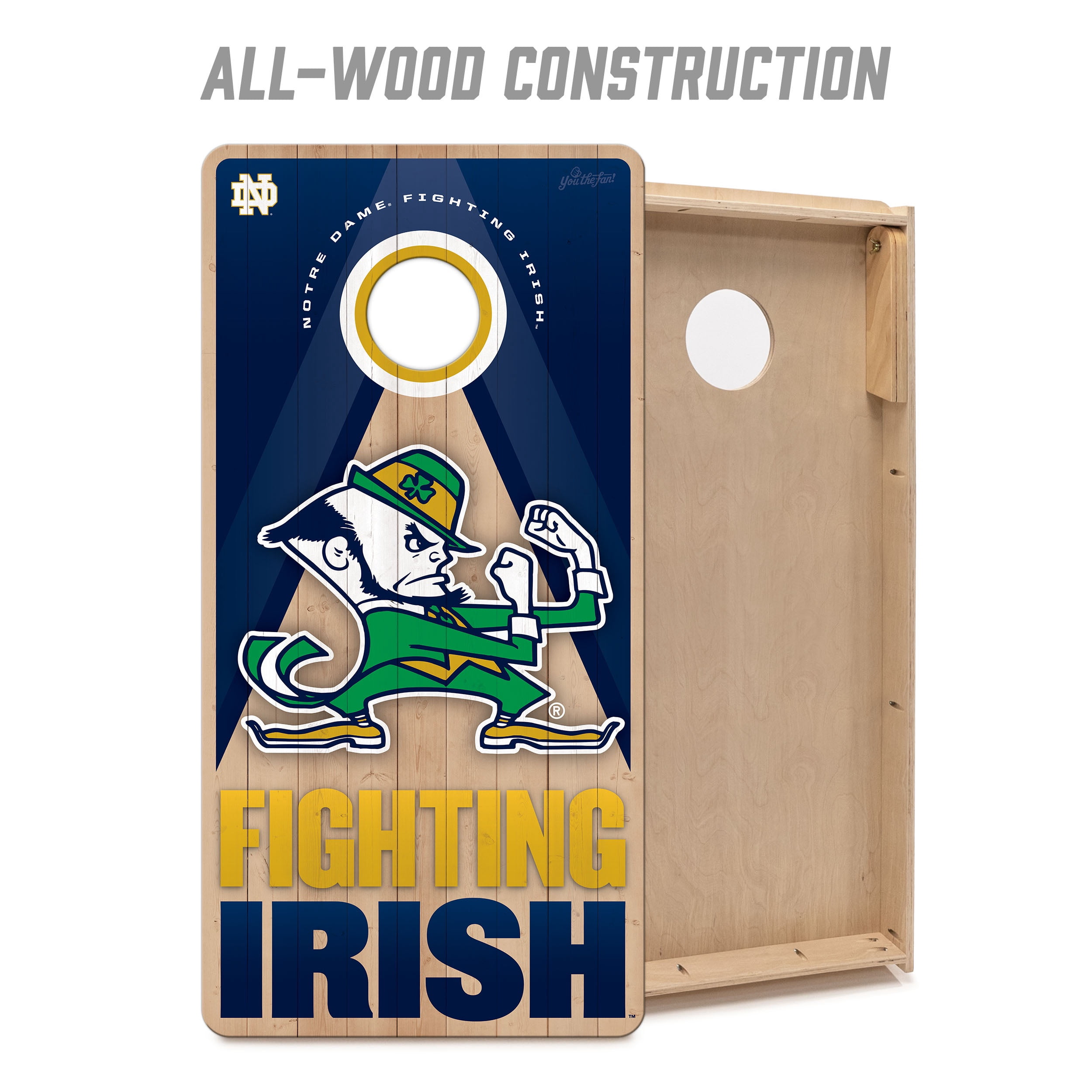 YouTheFan NCAA ND Fighting Irish 2X4 Slogan Series Cornhole NO BAGS