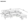 thumbnail image 6 of 100.7'' L-Shape Sectional Sofa,3-Seater Couches with a Removable Ottoman,Comfortable Palomino Fabric Sofa for Living Room, Apartment,Beige, 6 of 7