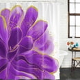 thumbnail image 3 of Purple Gold Waterproof Fabric Shower Curtain,Abstract Flower Ombre Aesthetics Paint Waterproof Fabric Shower Curtain for Bathroom Curtains Bathtubs Hotel Shower Curtains with 12 Hooks Standard 66x72, 3 of 8