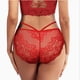 thumbnail image 4 of Ropa interior Tangas de algodón Paquete de 3 T Volver Ver a través de Tanga Sexy Encaje Transpirable Bikini Bragas Adolescentes Ropa interior, Azul, L Feliz Sencillez, 4 of 4