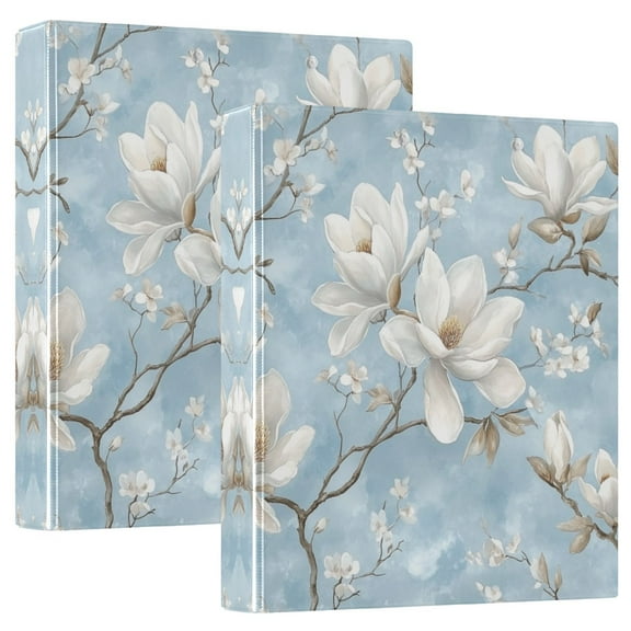 Iauyy PVC Round Ring Binders, 200 Page Capacity, 2 Pack，Floral