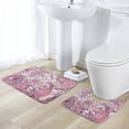 thumbnail image 3 of Ultra Soft Bathroom Rug And Mat Set, 2 Piece Ethnic Colorful Doodle Texture Bath Mat And U-Shaped Toilet Rug, Absorbent Non Slip Bathroom Rugs Fit Under Door For Summer Using, 3 of 6