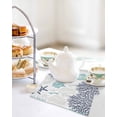 thumbnail image 4 of Teal Blue Grey Coastal Kitchen Dish Towels for Drying Dishes Set of 4, Summer Beach Coral Shell Starfish Waffle Weave Microfiber Hand Tea Bathroom Towels Quick Dry & Absorbent Towel 12x12, 4 of 7