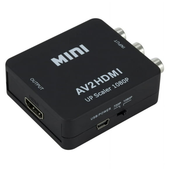 RCA to HDMI,1080P Mini RCA Composite CVBS AV to HDMI Video Audio Converter Adapter