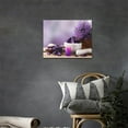 thumbnail image 3 of Purple Zen Wall Art Spa Bathroom Decor Canvas Prints Lavender Candles Stone Painting Pictures Wall Decor Framed Modern Artwork Decor for Bathroom Living Room 12"x16", 3 of 6