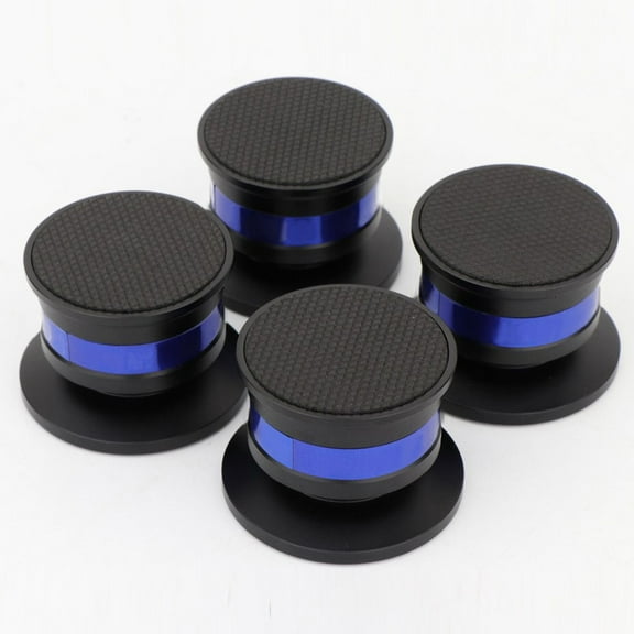 MEIBUTYUP 4-Pack Black Speaker Dampers with Adjustable Height Isolation Feet for Turntables and Audio Equipment