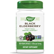 Nature's Way Black Elderberry Capsules, 1,150 mg per serving, Immune Support, 100-Count (Packaging May Vary)