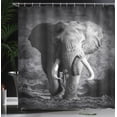 thumbnail image 3 of Ambesonne Grey Shower Curtain, Exotic Wildlife, 69"Wx84"L, Grey, 3 of 4