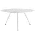 thumbnail image 3 of Modway Lippa 60" Round Artificial Marble Dining Table with Tripod Base in White, 3 of 4