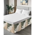 thumbnail image 4 of Abstract Watercolor Beach Waves Bed Skirt Queen Size 18&nbsp;Inch Drop, Retro Brown Sand Wrap Around Dust Ruffle Bedskirts, Wrinkle & Fade Resistant Easy Fit Bedskirt with Adjustable Elastic, 4 of 8