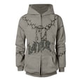 thumbnail image 3 of WILLBEST Sudadera con Capucha para Hombre y Mujer, Estilo Hip Hop, Informal, Estilo Urbano, con Cremallera y Capucha XGrande, 3 of 4