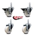 thumbnail image 2 of 3 Inch Nylon Wheel Swivel 7/8 Inch Square Stem Caster Set 2 Brakes SCC, 2 of 2