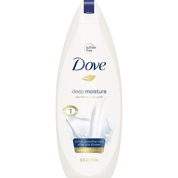 Dove Deep Moisture Nourishing Body Wash, Sulfate-Free 12 oz, Pack of 3